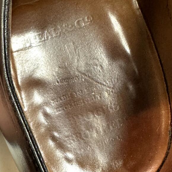 Crockett & Jones x Peal & Co. x Brooks Brothers Cap Toe Oxford Black Calf 11.5 E - Picture 10 of 12